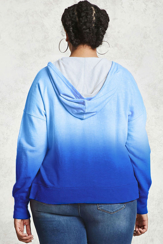 Blue Ombre Terry Hoodie